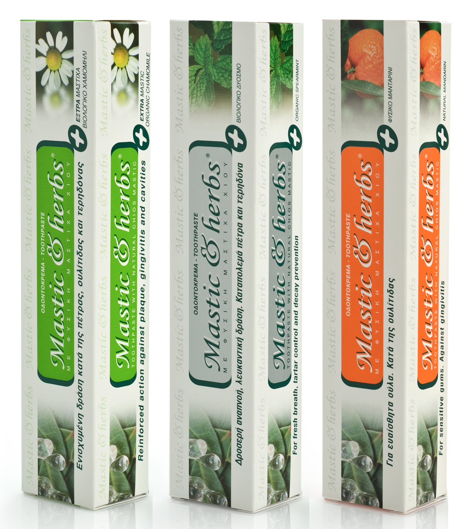 Toothpastes containing mastic