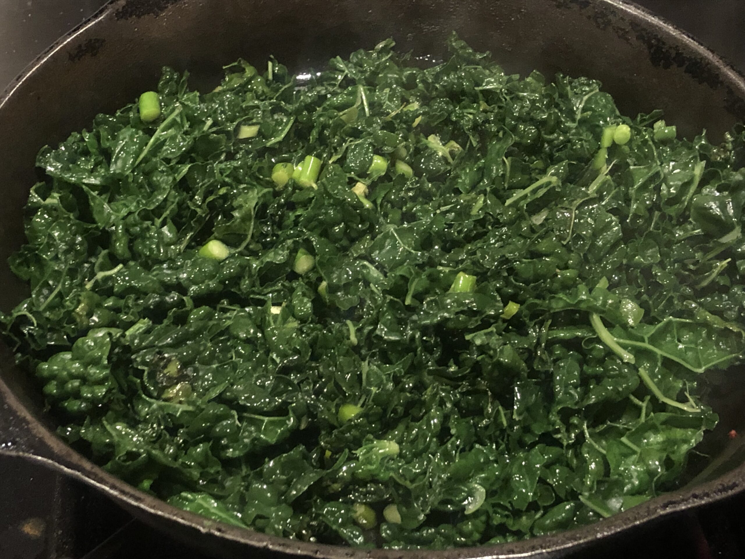 Wilted foraged greens