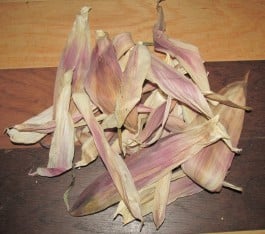 Corn husks for papermaking