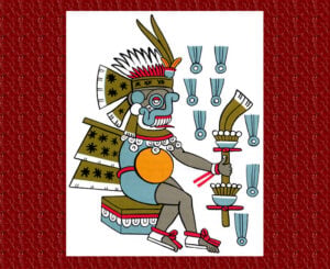 Graphic of Aztec rain god
