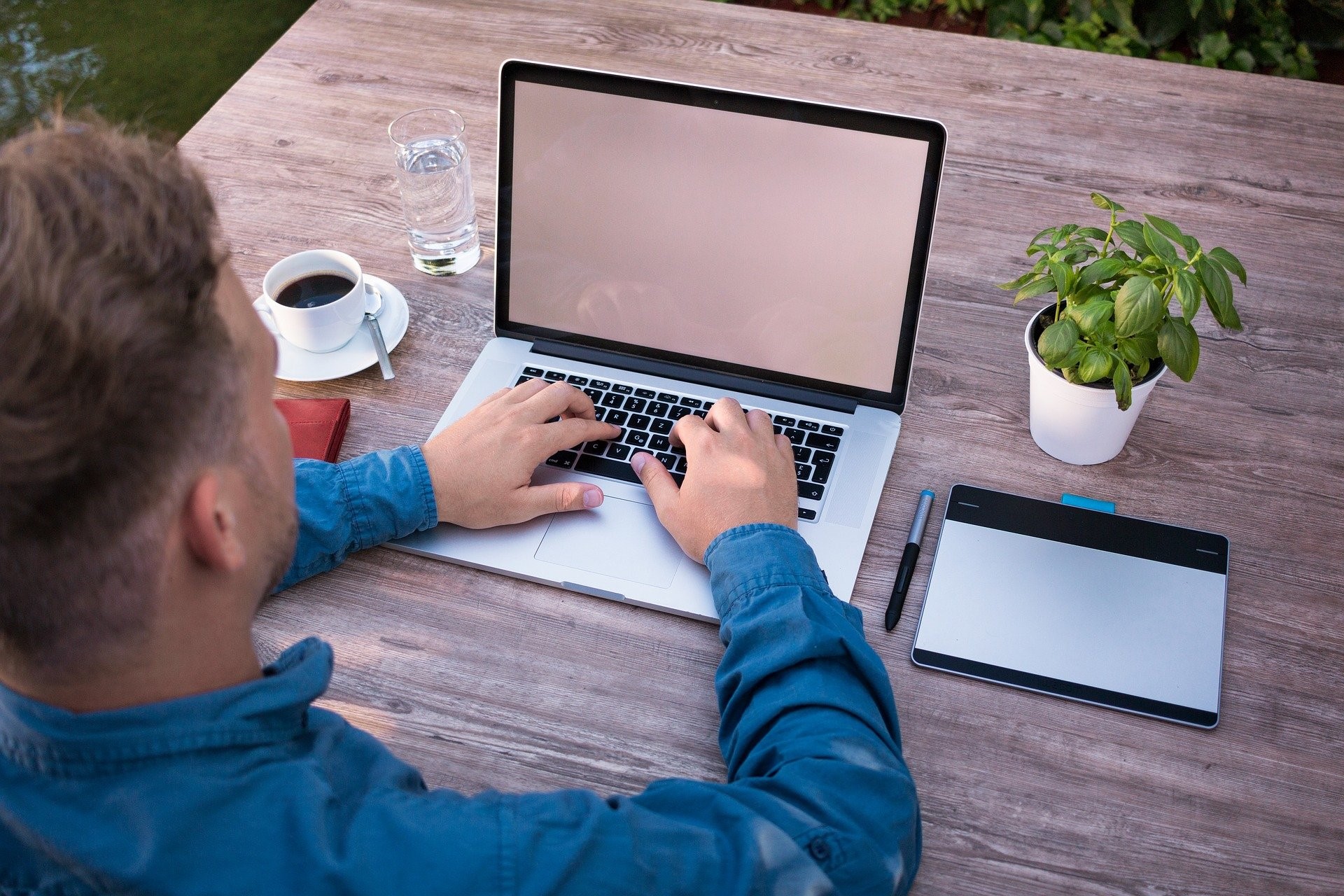 Business man with laptop