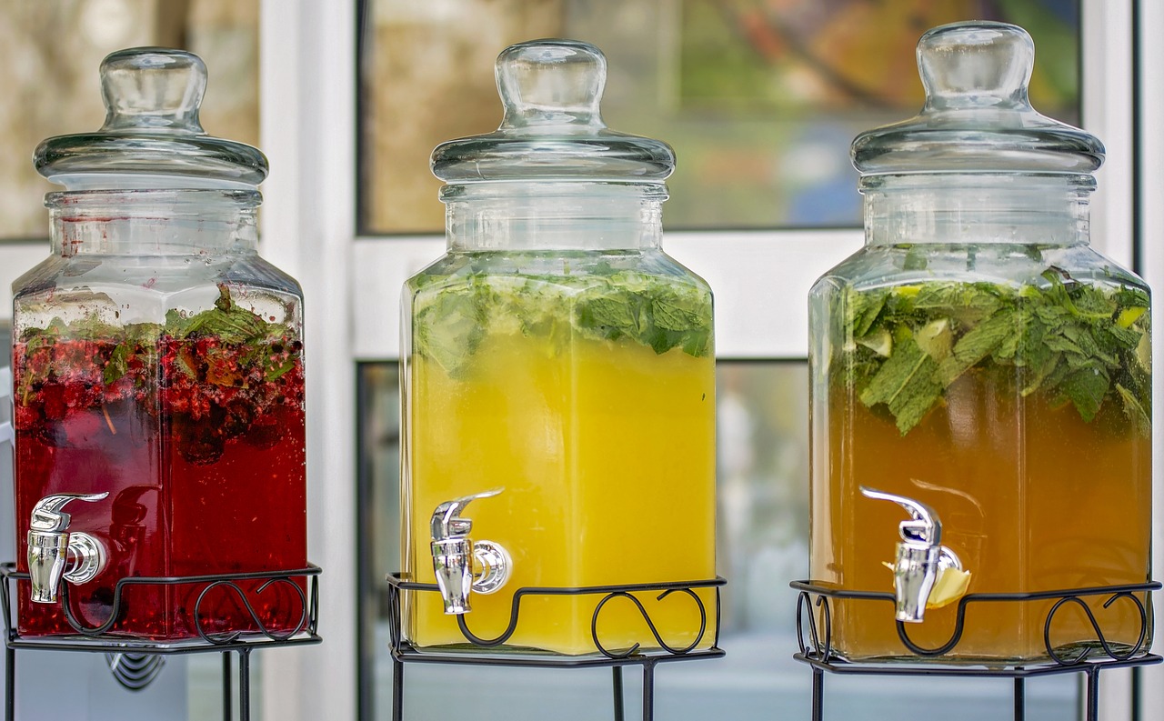 Colorful herb drinks