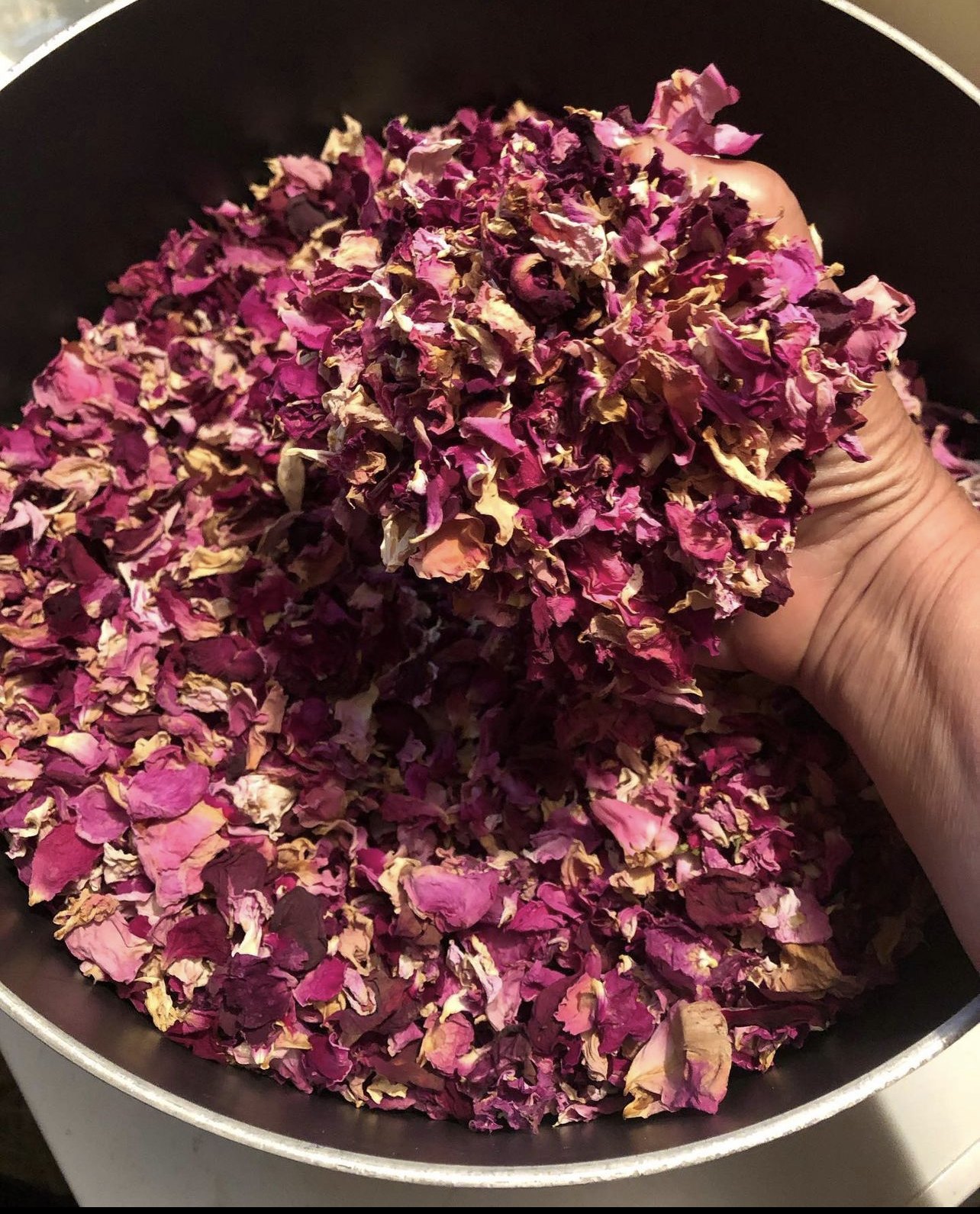 Dried rose petals