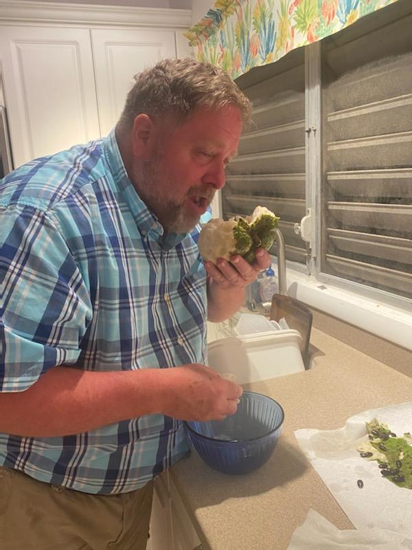 Author eating soursop