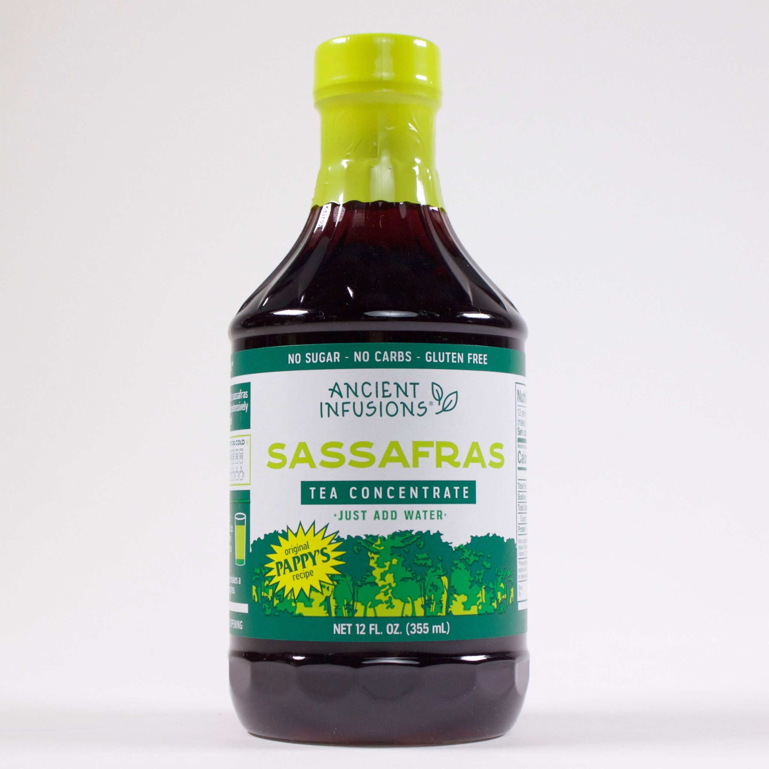 Ancient Infusions sassafras tea concentrate bottle