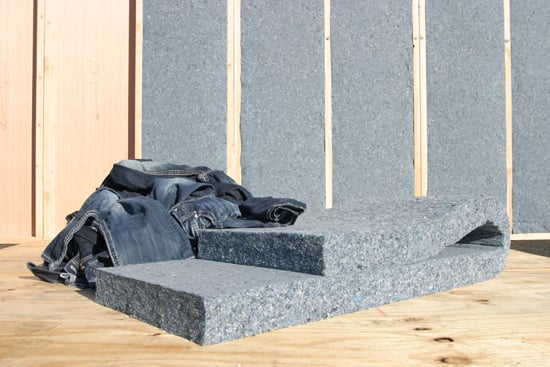 Recycled cotton waste into housing insulation
