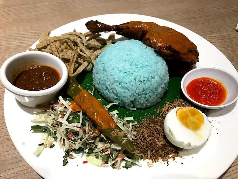 Malaysian popular rice dish, nasi kerabu