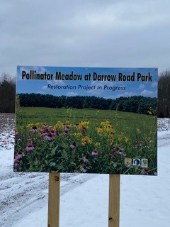 Darrow Road Park projected meadow sign