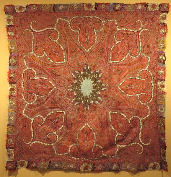 Picture of shawl from Kashmir, mid-19th century