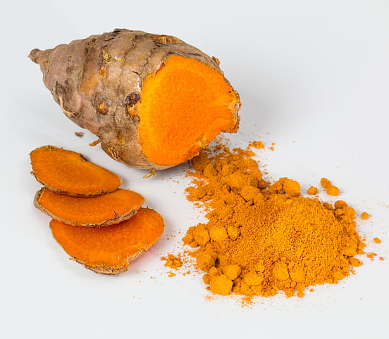 A turmeric rhizome and powder