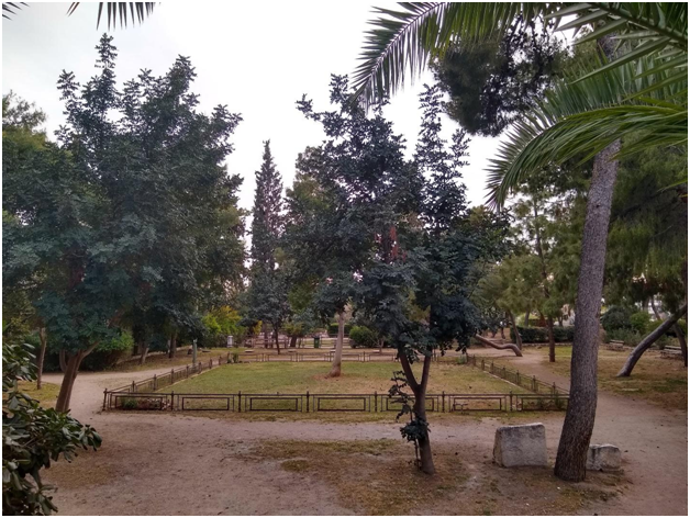 An enclosed garden in Greece